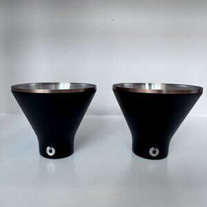 Snowfox Stainless Steel Martini Glass - Set of 2 - Black NWT